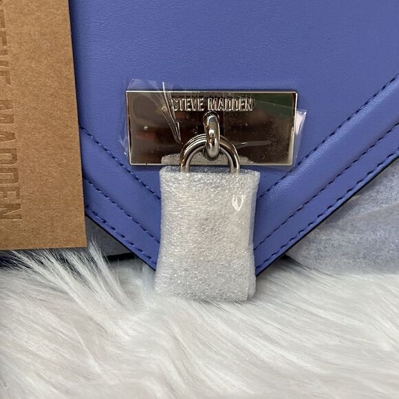 NWT Steve Madden (Ginevra) Lock/Satchel Crossbody - Purple - Picture 3 of 12